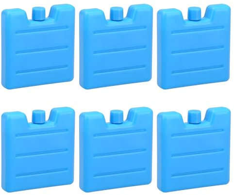 Pack de 6 Blocs de congélation, Bloc Glace pour Sac Isotherme, Sac de Congélation Réutilisables, Blocs Réfrigérants de 200 ml, Blocs Réfrigérants Plats Bleus pour Sac Isotherme ou Glacière (bleu)