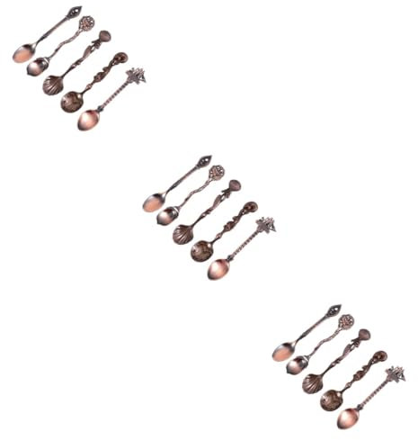 Cabilock 15 Piezas cuchara café ice cream scoop cucharilla café cucharas doradas para café cucharas acero inoxidable cucharas cafe cuchara retro cuchara para