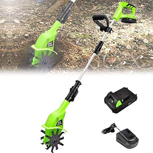 SSDDLZEQ Motoculteur de Jardin, motoculteur électrique sans Fil avec Batterie au Lithium Rechargeable de 4000 mAh et Chargeur