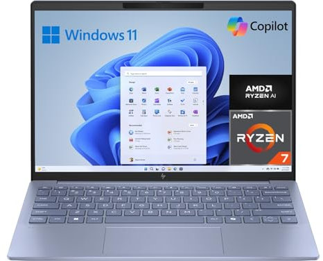 HP Pavilion Aero - Ordenador portátil Ultraligero de 13.3 WUXGA (AMD Ryzen 7 8840U, 16GB RAM, 1TB SSD, AMD Radeon, Windows 11) Blue - Teclado QWERTY Español