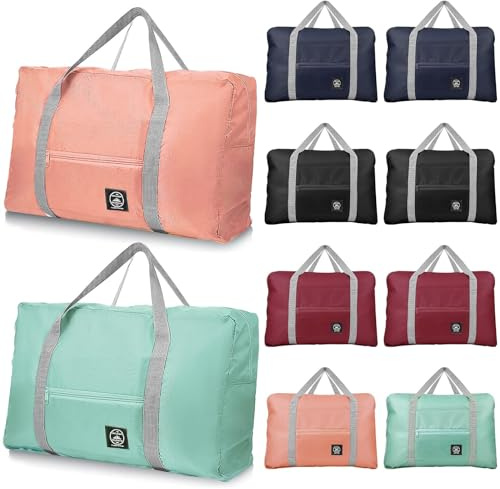 ASMIZ 10 borsone pieghevole da viaggio, borsa da viaggio, borsa da trasporto Spirit Airlines, articoli personali, sport, palestra, weekender, borse per la notte, per donne e uomini, Multicolore