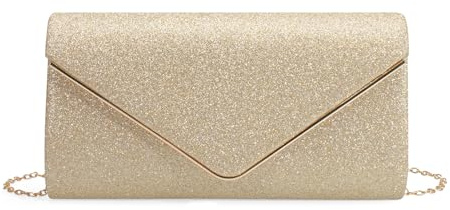 OUAYEMEL Damen-Clutch, glänzende Pailletten, Abendhandtaschen, elegant, glitzernd, Hochzeits-Geldbörsen mit abnehmbarer Kette, Braut-Crossbody-Tasche für Abschlussball, Party, Cocktail