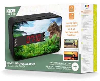 Bigben Interactive Réveil Double Alarme - Affichage LED Réveil Via 3 Buzzers Fonction Sleep, Snooze