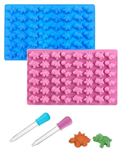 TOZBLEU 2Pcs Moule Silicone Bonbon,Mini Moules à Bonbons Gommeux, Moule En GeléE Plateaux, Moules En Silicone De Qualité Alimentaire,Pour Faire Des Bonbons Et Du Chocolat,Avec 2 Compte-Gouttes