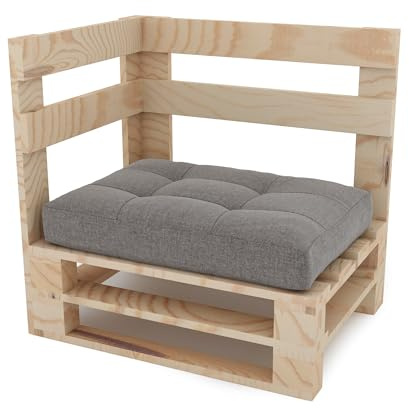 Lermowood Palettenmöbel Mpe Eckbank 80 x 60 cm Natur | Europaletten Indoor und Outdoor Lounge Gartenmöbel Holz Gartenmöbel Set Lounge Möbel Terrasse Balkon Loft Stil Paletten