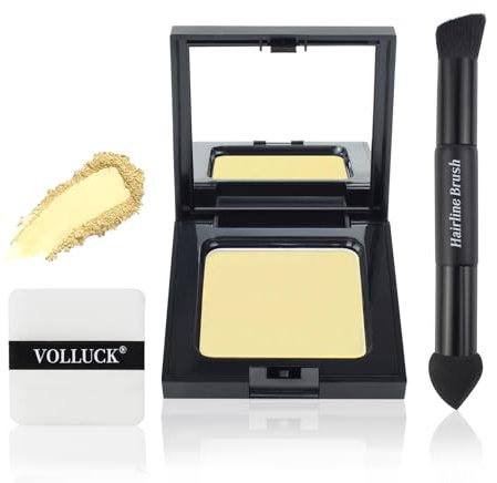 VOLLUCK Ritocco Ricrescita Capelli 12g, Copertura Immediata Ombretto per Capelli Ricrescita con Applicatori Multipli, Effetto Naturale Hairline Powder per Donna e Uomo (Biondo Chiaro)