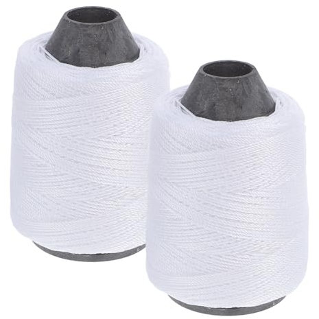 Abaodam 2 Rollen Bauschnur, Lotschnur, winddicht, Wäscheleine, strapazierfähig, Gartenarbeit, strapazierfähige Seile, Maurerschnur, Maurerschnur, Seil, Outdoor, weißes Nylon