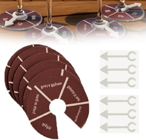 6 pezzi vino non spin-Fun bere giochi, adulti bicchiere di vino spinner party shot game, ragazzi ragazze coppie notte roulette bere gioco per feste bar