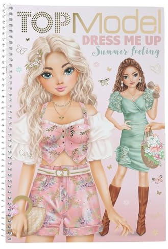 Depesche 13833 TOPModel Summer Feeling - Livre d'autocollants Dress Me Up avec 24 Pages de Motifs de modèles à décorer, y Compris 7 Pages d'autocollants d'accessoires