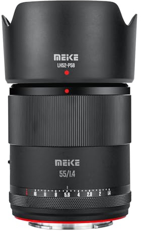 Meike Objetivo de retrato 55 mm F1.4 STM objetivo de enfoque automático compatible con Sony E-Mount APS-C con suave bokeh