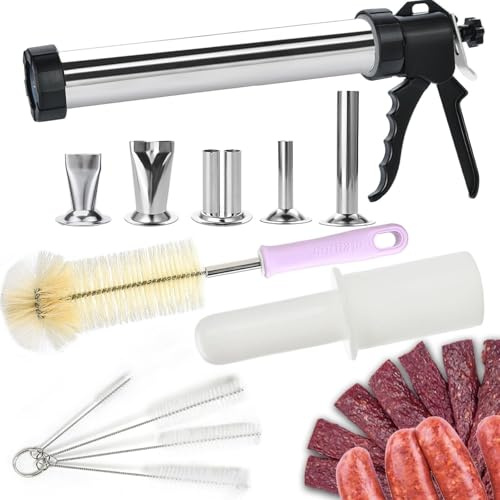 Insaccatrice Manuale per Salsiccia, Kit Professionale For Pistola A Scatti Di Manzo, Macchina For In Acciaio Inossidabile, Cannone A, For Carne Con 5 Ugelli In