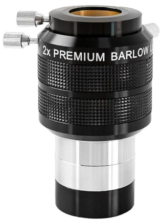 MoSundi Lot de 2 lentilles de Barlow pour télescopes, 5,1 cm avec adaptateur 1,25, oculaire apochromatique multicouche pour astronomie, noir