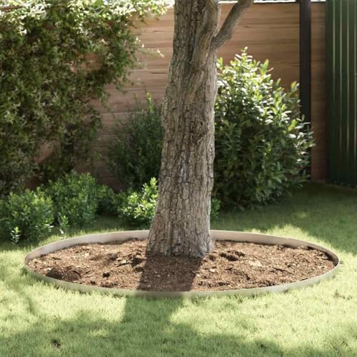 Lot de 4 bordures de clôture de jardin - En acier inoxydable - Argenté - 450 x 10 cm - Pour l'aménagement paysager, la cour, les parterres de fleurs