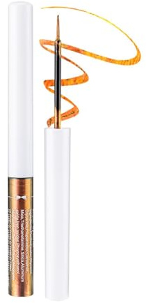 Chameleon Orange Eyeliner Flüssig – Farbwechselnder Metallic Eye Liner, Wasserfest & Schnell Trocknend,Präziser Pinsel, Langanhaltender Glitzer Eyeliner für Party,Festival & Alltag, Party Eye Make up