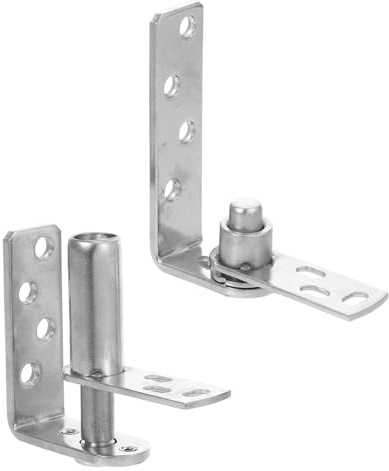 HOUDERCO Hochbelastbare Doppelseitiger Öffnung Edelstahl Türscharniere Schuppenscharnierset mit Automatischer Selbstschließfunktion Silberfarbenes für Café und Schwingtüren