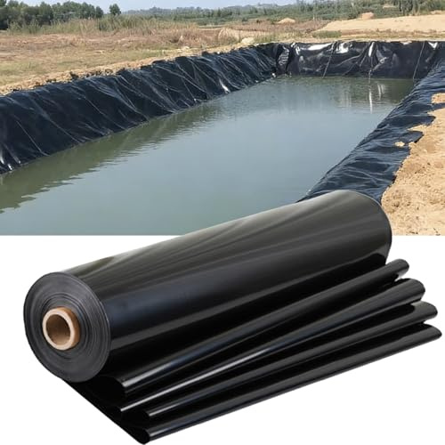 Heavy DuBlack dammfoder 5 x 8 m, 7 x 10 m, 8 x 12 m, 10 x 15 m, vattentät presenning för konstgjorda sjöar, vattenfall och utomhuspon, ogenomträngligt underlag