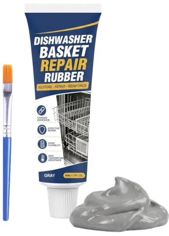 Generisch Dishwasher Rack Repair Kit 40ml Heat Resistant With Brush | Protective Sealant With Application Brush For Dishwasher Basket Restoration And Long Lasting Finish