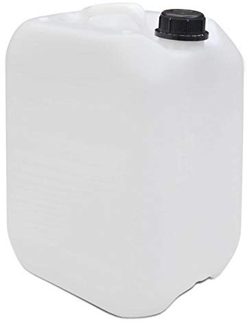 Bidón de plástico para agua, vacío, natural 2,5 L/5 L/10 L/25 L con tapa de cierre de seguridad, apto para alimentos, tamaño 10 Litros