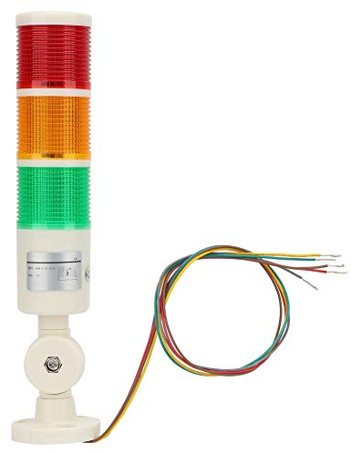 Luz advertencia LED, industrial Rojo/naranja/verde Indicador máquina CNC Señal alarma Luz torre Pila de seguridad con zumbador Sonido para máquinas herramientas, equipos mecánicos 24VD