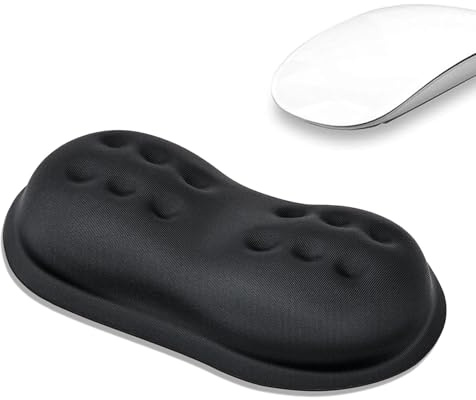 PABREY Handgelenkkissen für Maus, bequeme Handgelenkstütze aus Memory-Schaum, rutschfest, Lycra-Stoff / ergonomisches Design, Schmerzlinderung am Handgelenk, für Computer, Laptop, Büro, Spiele