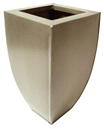 WH WORKING HOUSE FLORERO MACETERO Maceta CUBREMACETAS Alto Curvado Metal Gris Brillante PEQUEÑO