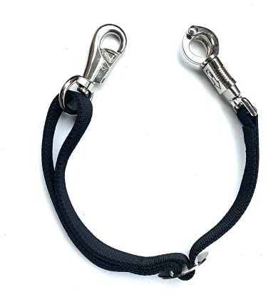 JA Horse Transport Elastik Anbinder Anbindestrick elastisch Gummianbinder Anbindekette mit Panikhaken und Bull snap für Reitsport Pferdeanhänger, Box und Stall (50-70 cm, Anbinder Nylon Flexible)