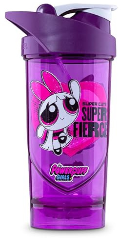 Shieldmixer Hero Pro Classic Shaker Powerpuff Girls - BPA-frei - Gym Zubehör - Eiweiss Shaker - Fitness Trinkflasche - Lila - 700ml