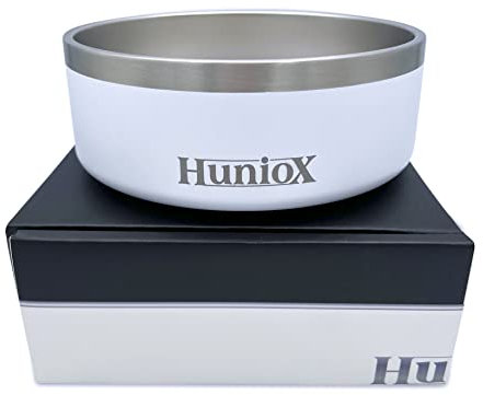 Huniox® 1,25 L Comedero Perro Acero Inoxidable –Bebedero para Perros – Cuenco para Gatos - Comedero y Bebedero Perro – Dog Bowl – Plato Comida Gato Acero Inoxidable Base Antideslizante (Everest)