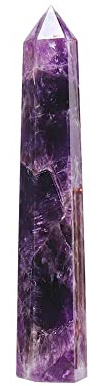 Apengshi Amethyst Large Crystal Tower Natural Dream 5.9-6.3 6 Faceted Single Point Chakra Healing Crystal Wand Energy Meditation Stone Home Decor Collection Gift