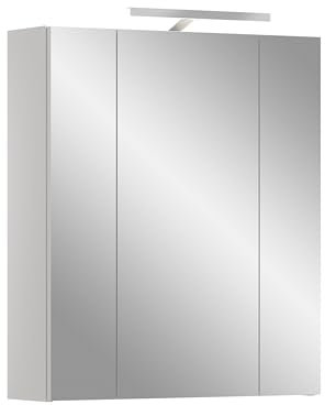 xonox.home X18A9725 Linus Spiegelschrank Bad 60 cm breit, Badschrank, Hängeschrank 60 x 70 x 18 cm inkl. Beleuchtung