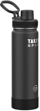 Takeya Borraccia sportiva con tappo a beccuccio – Bottiglia con triplo isolamento in acciaio inox – Lavabile in lavastoviglie e senza BPA – Bottiglia con tappo antigelo e paraurti rimovibile – 623,7 g