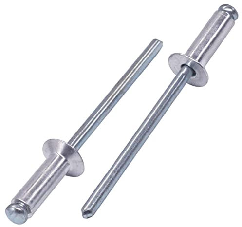 SKIR'CO (1000 pz) Rivetti ciechi svasati in alluminio 4,0 x 12 mm, Mandrino in acciaio, Rivetti Pop