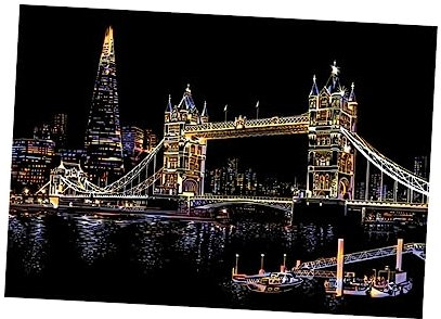 Toyvian Kratzbild Erwachsene Diy Kreativset London Tower Bridge Entspannendes Scraping Painting Bastelgeschenk Für Kreative Hobbys Und Stressabbau
