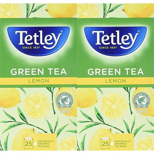 Tetley Green Tea with Lemon, Pack of 50