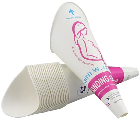 Einweg-Urinal-Trichter für Damen, tragbar, für Mädchen, tragbare Toilette, außerhalb des Urinbehälters, wasserdichtes Papier, Einwegbecher (20 Stück)