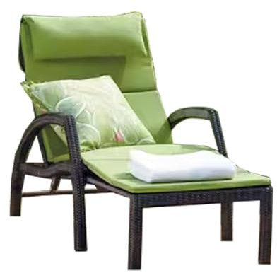 Sonnenliege Klappbar, Rattanweberei, Verstellbare Rückenlehne, Wasserdicht, Strandstuhl, für Garten, Strand, Schwimmbad, Terrasse (Color : A)
