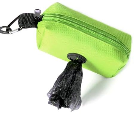 Hundekotbeutelhalter, Hundekotbeutelspender, Hundekotbeutelhalter, geruchlos, passt auf jede Hundeleine zum Warten, Laufen und Wandern (grün)