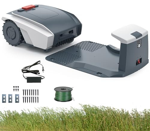 Naturalpowev Robot Lawn Mower 1/3 Acre, Automatic Lawn Mower with Self Installation and Ultra-Quiet Smart Mowing, Bluetooth/APP Control Robotic Lawn Mowers for Small to Medium Yards