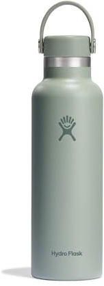 Hydro Flask - Standard Mouth Vattenflaska 621 ml 21 oz - Vakuumisolerad rostfri vattenflaska med läckagesäker Flex-topp och pulverlack - Agave