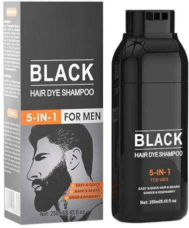 Mlllokfki Natural Hair Color, Hair Dye, Black Shampoo Dye, Plant Shampoo, Gray Hair Coverage, Unisex Hair Color, Gentle Hairs Dye, Easy Color Application for Men and Women