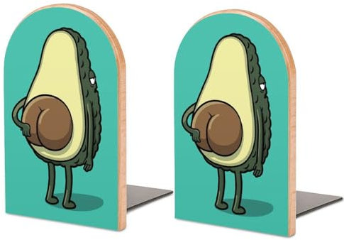 Ein Paar Buchstützen für Regale, niedliche Avocado-Anime-Buchstützen für Büro und Schule