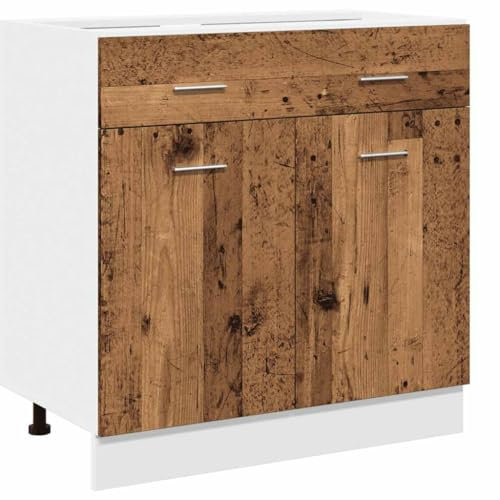 vidaXL Armario Inferior cajón “Lyon” Madera Envejecida 80x46x81,5 cm