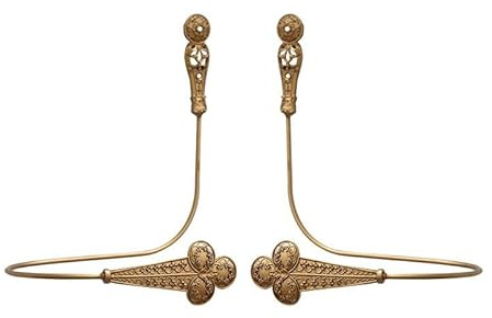 Heimvita Elegante Metall-Gardinenhalter in Gold,Vintage Lotus Raffhalter für Vorhänge, Dekorativer Wandhalter,Antikes Blumen-Design für Fensterdekoration (Gold)