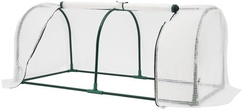 HarBin-Star Invernadero con 10 pinzas, marco de metal, 180 x 90 x 90 cm, transparente, protege contra el frío, la lluvia y las heladas