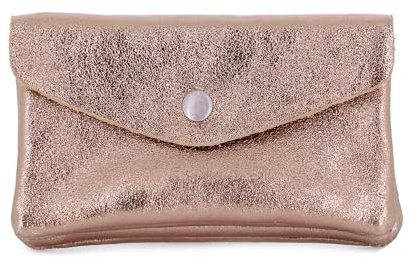 Double Tree | Porte-Monnaie Cartes Femme Mi-Long Compact Cuir Or Rosé
