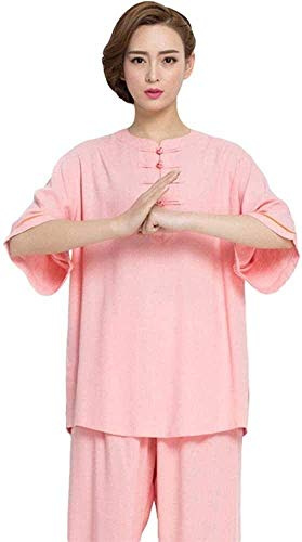 CYANGBO TaiChi Uniform,Tai Chi Clothing, Women Tai Chi Suit Cotton And Linen Kung Fu Uniforms Art Wing Chun Shaolin Kung Fu Tai Chi Uniform Clothing(#1_Large)