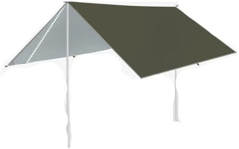 Toldo De Lluvia Toldo Impermeable for Tienda de campaña, toldo for jardín, sombrilla for Acampar al Aire Libre, Refugio for el Sol en la Playa turística para LeñA, Muebles(Olive Green Tarp Set,3x5m)