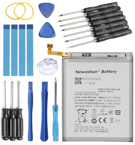 Batterie EB-BA315ABY pour Samsung Galaxy A31 SM-A315F A32 A22 3,86V 5000mAh | Compatible 4G SM-A315G SM-A325F/DS SM-A326B A22 4G SM-A225F, Avec Kit Outils, Pour Téléphone Portable Smartphone