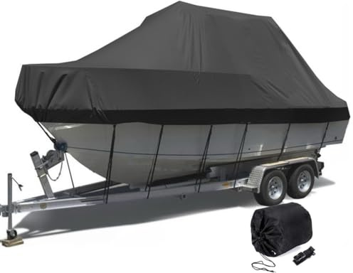 Copertura per Barca Tetto Rigido T-Top, Telo Copri Protettiva per Barche in Tessuto Oxford 210D Impermeabile Resistente ai Raggi UV,Nero,21ft~23ft