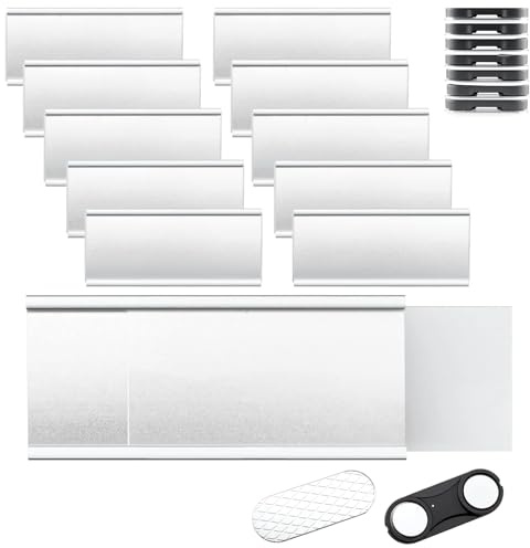 12 Stück Magnet Namenchild mit Nadel und Anstecken,Aluminium Namen sschild 72x32mm,Namen sschild Silberfarbig,Verdrehsicher Schilder mit Magnet,Für Namenskarten und Vorlagen